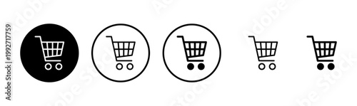Shopping icon logo design. Shopping cart sign and symbol. Trolley icon