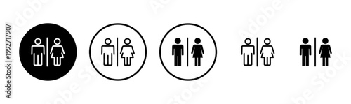 Toilet icon logo design. Girls and boys restrooms sign and symbol. bathroom sign. wc, lavatory
