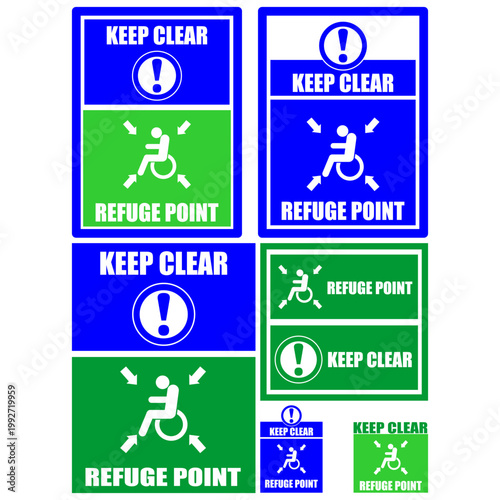 Refuge Point, Keep Clear, sign vector