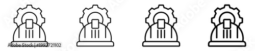 Hard Hat  Icon Set Different Style Collection