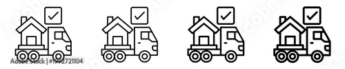 Moving Truck  Icon Set Different Style Collection