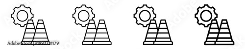 Traffic Cone  Icon Set Different Style Collection