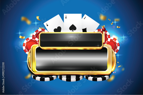 online casino poker game background editable text effect