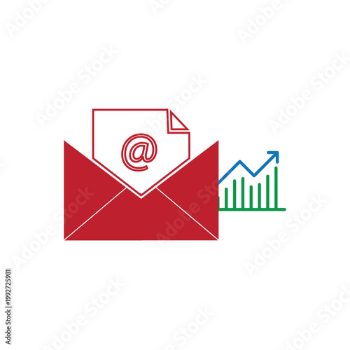 Email marketing growth analytics icon