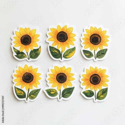 Sticker Design of Sunflowers