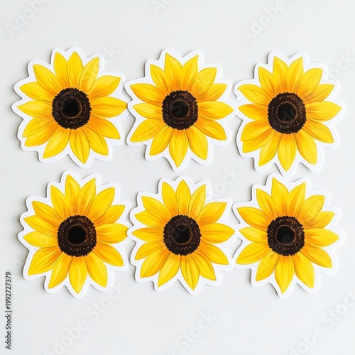 Sticker Design of Sunflowers