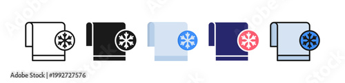 Cold Towel Multiple Style Icon Set Collection. 