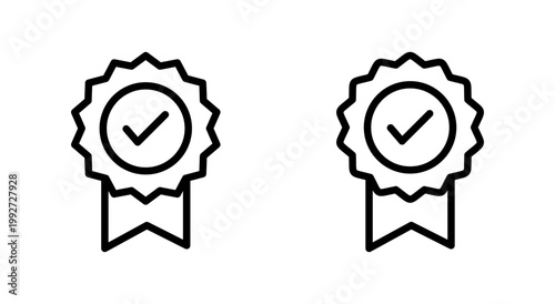 Approved icon symbol for apps and websites. Certified Medal Icon