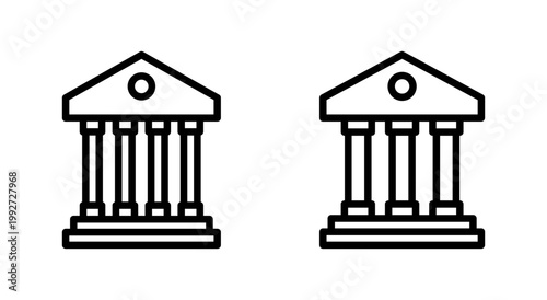 Bank icon symbol for apps and websites. Bank sign and symbol, museum, university