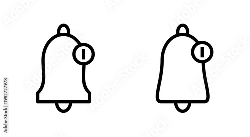 Bell icon symbol for apps and websites. Notification sign and symbol for web site design