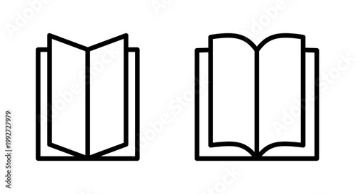 Book icon symbol for apps and websites. open book sign and symbol. ebook icon