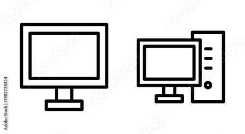 Computer icon symbol for apps and websites. computer monitor sign and symbol