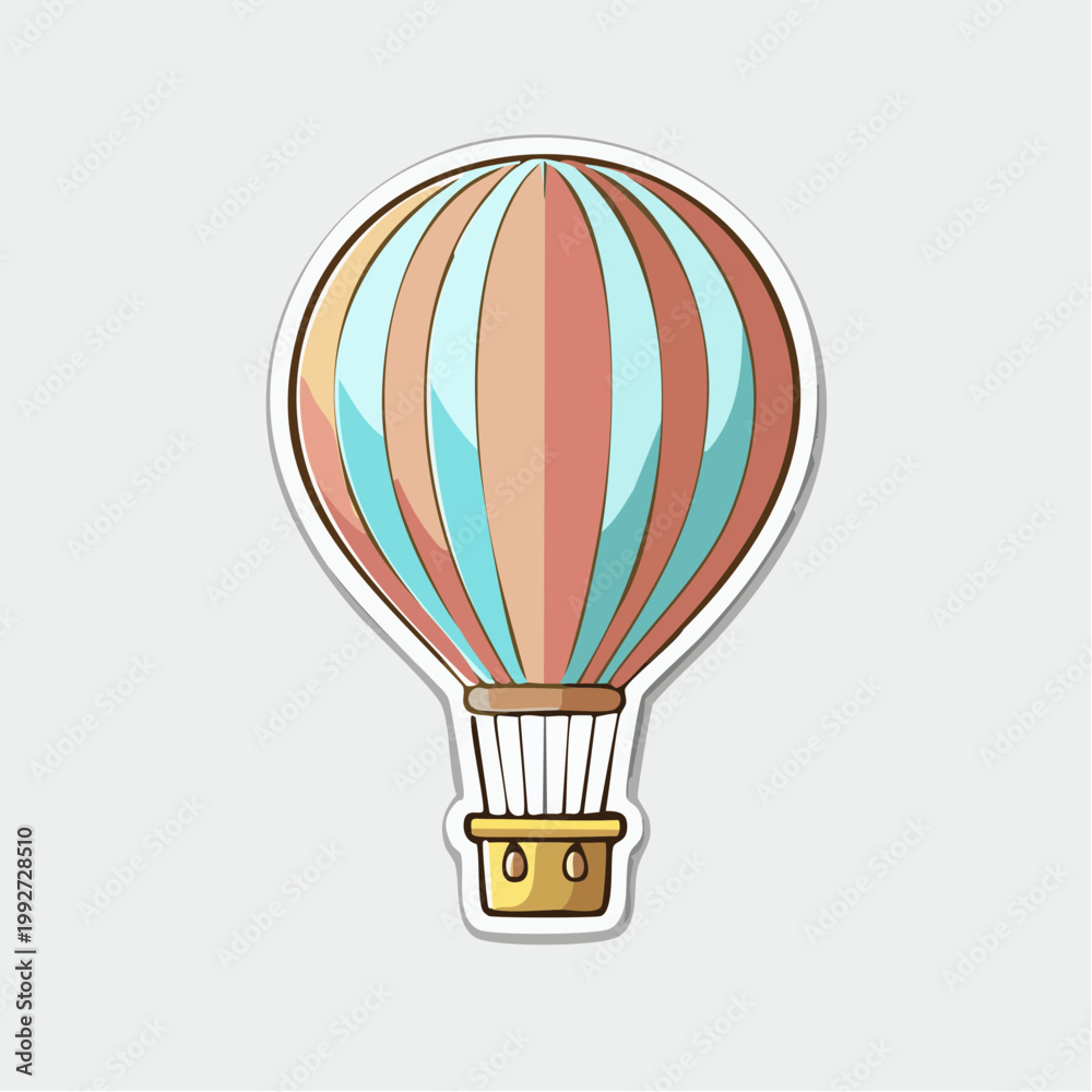 Naklejka premium Stylized Hot Air Balloon Illustration