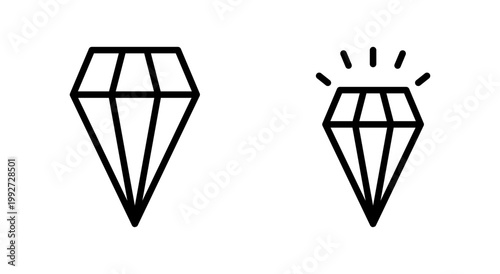 Diamond icon symbol for apps and websites. diamond gems sign and symbol