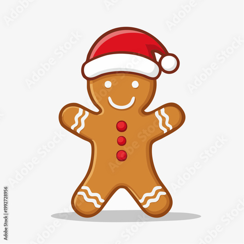 Gingerbread Man with Santa Hat