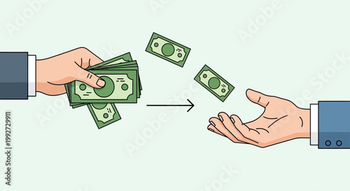 Money Transfer Between Hands.