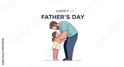 Father's Day, Happy Father's Day, Cartoon Father, Child Illustration, Family Vector Graphic