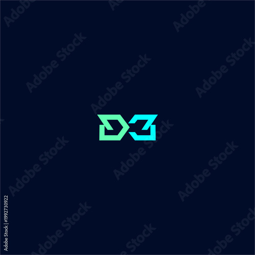 A futuristic D3 lettermark niche for the esport gaming industry. This sharp geometric style is perfect for team identities, software development branding, and digital app icon use across global market