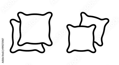 Pillow icon symbol for apps and websites. Pillow sign and symbol. Comfortable fluffy pillow