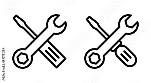 Repair tools icon symbol for apps and websites. tool sign and symbol. setting icon. Wrench and screwdriver. Service