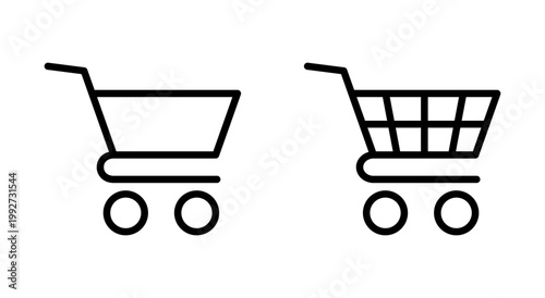 Shopping icon symbol for apps and websites. Shopping cart sign and symbol. Trolley icon