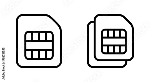 Sim card icon symbol for apps and websites. dual sim card sign and symbol