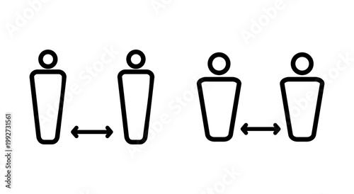 Social distance icon symbol for apps and websites. social distancing sign and symbol. self quarantine sign