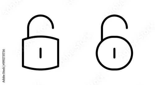 Unlock icon symbol for apps and websites. Unlock sign and symbol. unlocked padlock icon