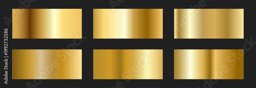 Modern Vector border with Gold gradient. Golden Foil for shiny copper Palette. Metal swatch texture.