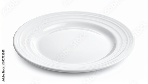 An empty plate. The plate is white and has a simple, clean design