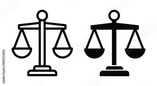 Two black and white scales icons side by side Vector