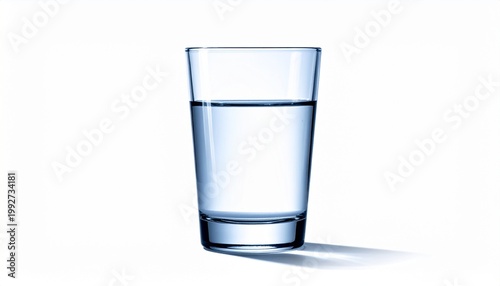 A glass of fresh, clean water, showcasing the purity and simplicity of hydration. The water in the glass creates an elegant display