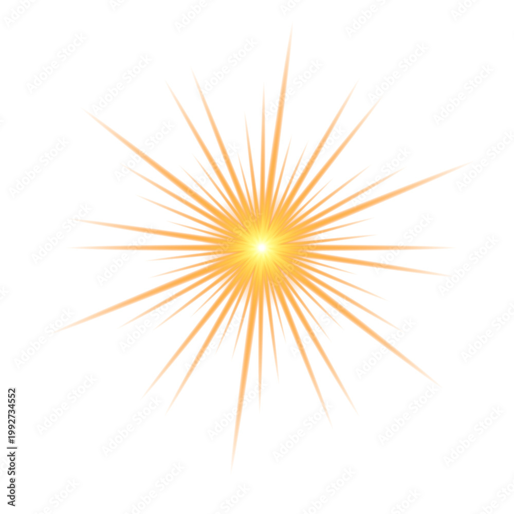 Fototapeta premium Abstract sunburst vector illustration with bright yellow and orange rays glowing in an energetic background design