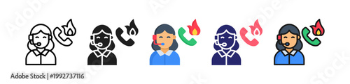 Tech Hotline Multiple Style Icon Set Collection. 
