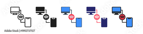 Remote Access Multiple Style Icon Set Collection. 