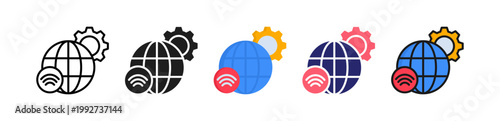 Network Configuration Multiple Style Icon Set Collection. 