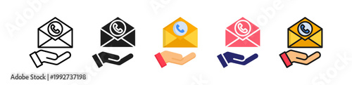 Email Support Multiple Style Icon Set Collection. 