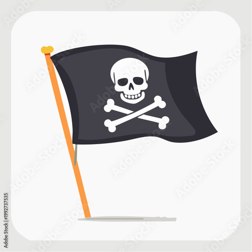 Pirate flag with skull and crossbones