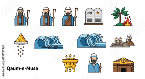 Prophet Moses icons illustrate key biblical narratives from ancient.