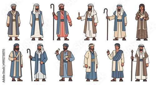 Prophet figures represent ancient biblical stories in a historical.