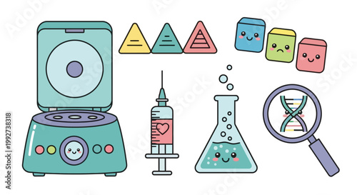 Laboratory Equipment Illustration With Science Tools.