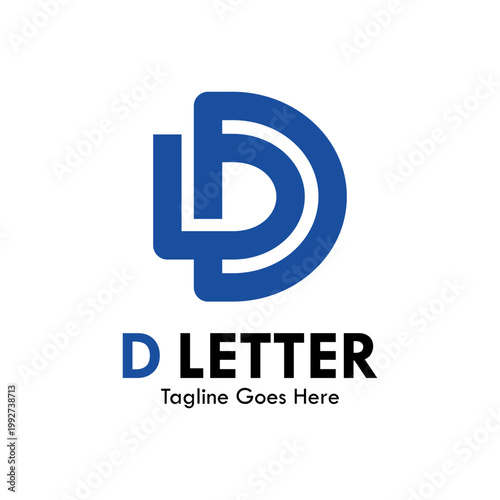 Minimalist and professional blue letter D logo featuring a clean line art style, suitable for corporate branding, technology startups, and modern business identities.
