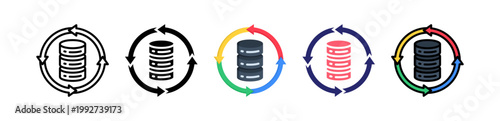 Data Recovery Multiple Style Icon Set Collection. 