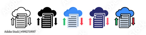 Backup File Multiple Style Icon Set Collection. 