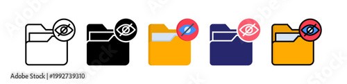 Hidden File Multiple Style Icon Set Collection. 
