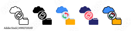 Folder Backup Multiple Style Icon Set Collection. 