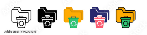 Folder Restore Multiple Style Icon Set Collection. 