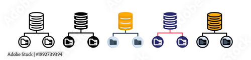 Data Storage Multiple Style Icon Set Collection. 