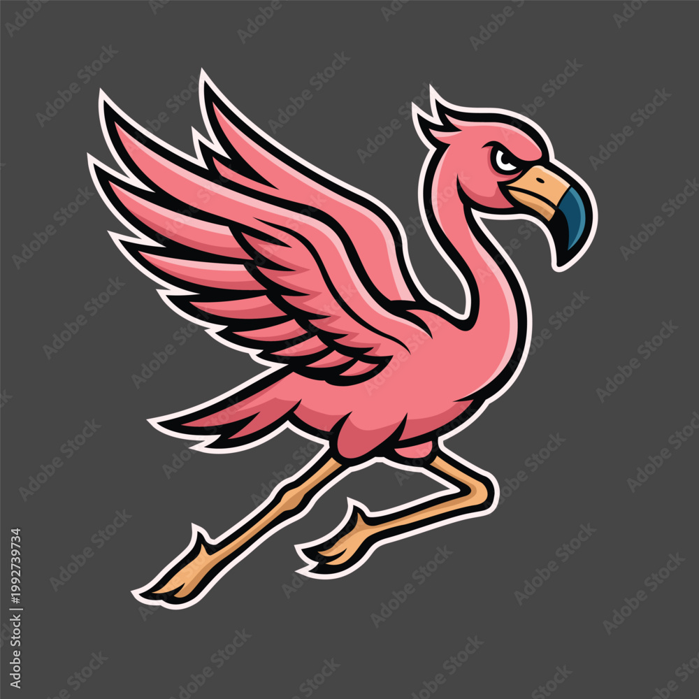 Fototapeta premium flamingo mascot logo vector design template simple and modern style