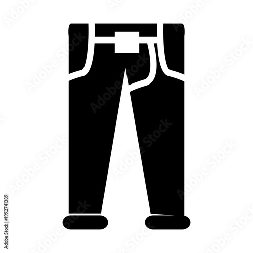 set of trouser black glyph solid style icon vector illustration